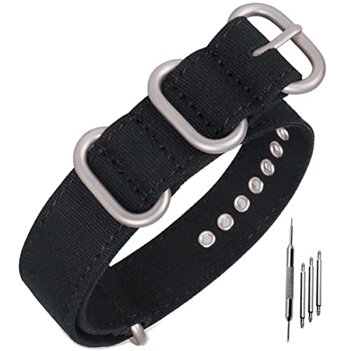 Niziruoup Uhrenarmbänder, Canvas Armband für Uhr 18mm 20mm 22mm 24mm 26mm Nato Premium Ersatzuhrenarmbänder mit Edelstahl Metall Schließe, Sport Atmungsaktive Ersatzarmband für Männer Frauen von Niziruoup