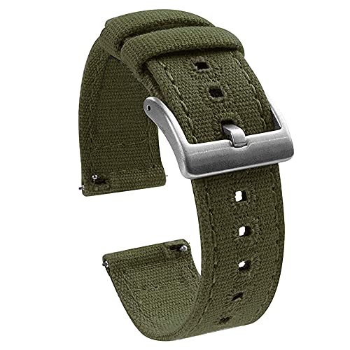 Niziruoup Canvas Uhrenarmband 20mm mit Schnellverschluss, Quick Release Canvas Armband Uhr Schnellverschluss Militärisch Segeltuch Armband Uhrenarmbänder Ersatzarmbänder für Herren Damen von Niziruoup