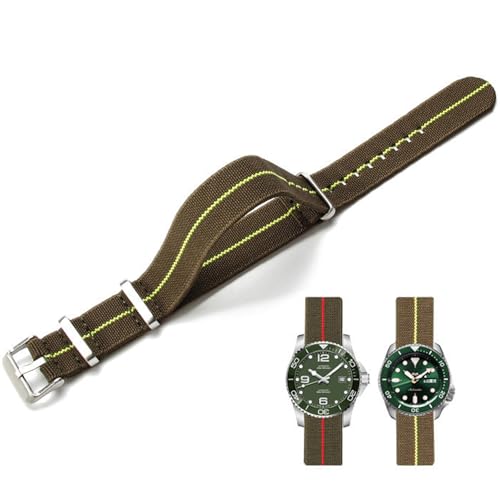 Niziruoup Uhrenarmbänder Elastisches Nylon Französischer Fallschirm NATO Nylon Einteiliges Militärersatzband für Männer Frauen Gebürsteter Edelstahl Schnalle Uhrenarmband 18mm 20mm 22mm von Niziruoup