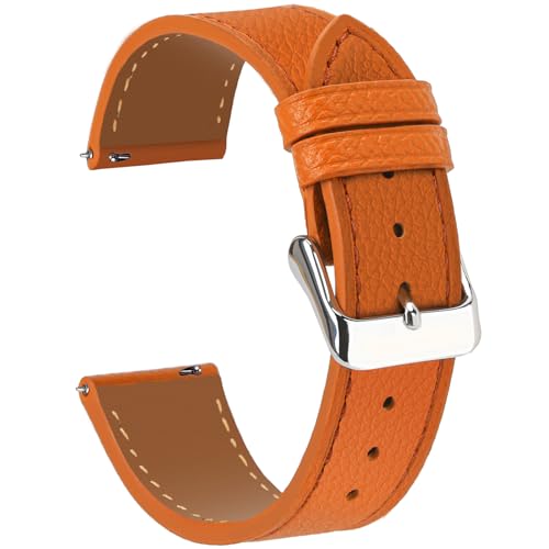 Niziruoup Uhrenarmbänder Leder Armband 12mm 14mm 16mm 18mm 20mm 22mm Schnellverschluß Eleganten Textured Leder Uhrenarmband für Damen Herren, Hochwertige Ersatzleder Armband für Uhr Smartwatch von Niziruoup