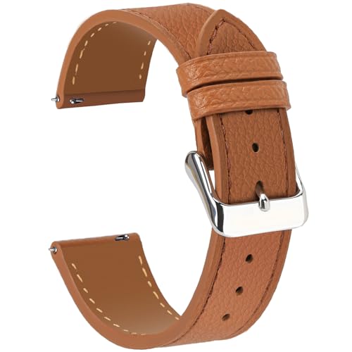 Niziruoup Uhrenarmbänder Leder Armband 12mm 14mm 16mm 18mm 20mm 22mm Schnellverschluß Eleganten Textured Leder Uhrenarmband für Damen Herren, Hochwertige Ersatzleder Armband für Uhr Smartwatch von Niziruoup