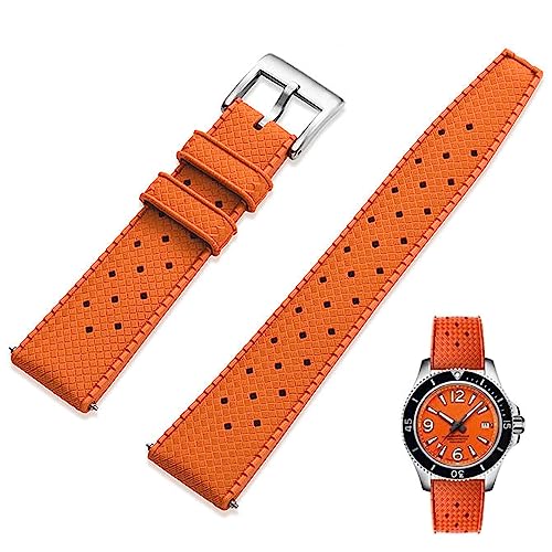 Niziruoup 20mm Uhrenarmbänder Tropical Style Fluorkautschuk Armband mit Schnellverschluss Wasserdichte Weiche Langlebig FKM Gummi Uhrenarmband Quick Release Ersatzarmbänder, Uhr, Gummi von Niziruoup