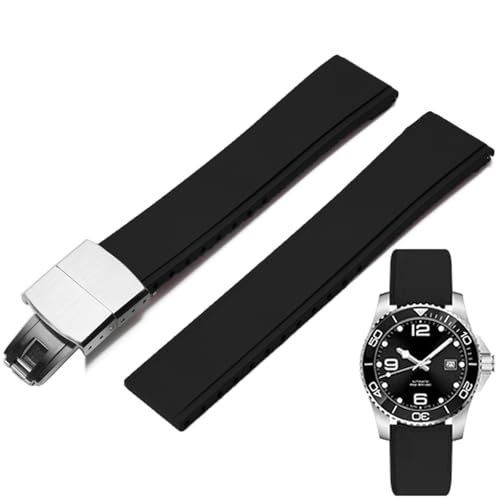 Niziruoup Uhrenarmband Fluorkautschuk mit Faltschließe 19mm 20mm 21mm 22mm Schnellverschluss Weiche Langlebig CTS FKM Kautschuk Gummi Armband Universal Ersatzarmband Watch Band Herren Damen von Niziruoup