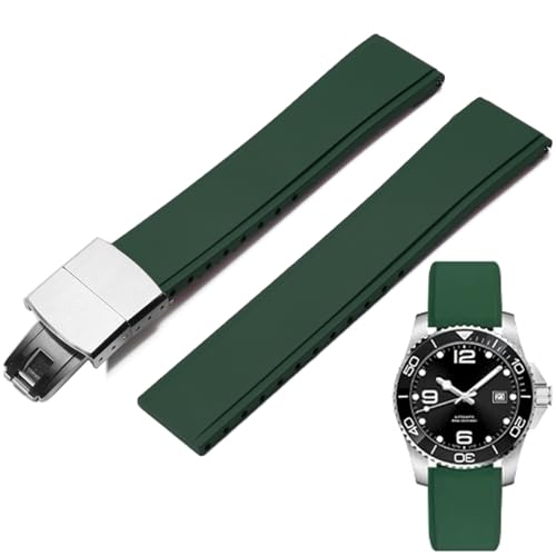 Niziruoup Uhrenarmband Fluorkautschuk mit Faltschließe 19mm 20mm 21mm 22mm Schnellverschluss Weiche Langlebig CTS FKM Kautschuk Gummi Armband Universal Ersatzarmband Watch Band Herren Damen von Niziruoup