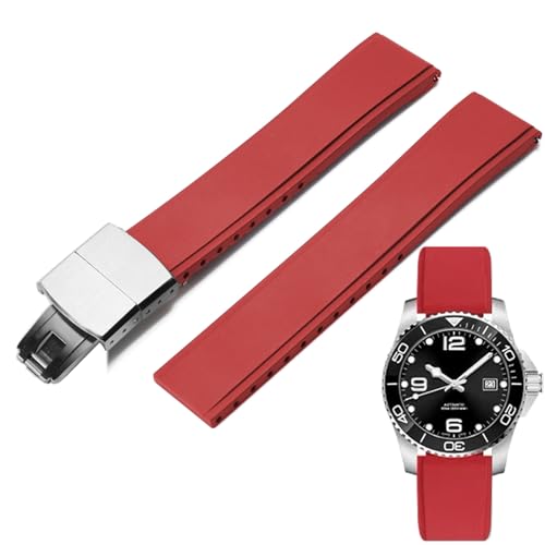 Niziruoup Uhrenarmband Fluorkautschuk mit Faltschließe 19mm 20mm 21mm 22mm Schnellverschluss Weiche Langlebig CTS FKM Kautschuk Gummi Armband Universal Ersatzarmband Watch Band Herren Damen von Niziruoup