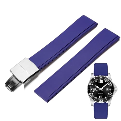 Niziruoup Uhrenarmband Fluorkautschuk mit Faltschließe 19mm 20mm 21mm 22mm Schnellverschluss Weiche Langlebig CTS FKM Kautschuk Gummi Armband Universal Ersatzarmband Watch Band Herren Damen von Niziruoup