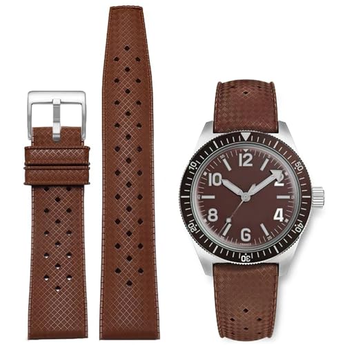 Nizonlaie Fluorkautschuk Uhrenarmband Schnellverschluss Tropischer Stil Weiche Sport FKM Kautschuk Armband 18mm 20mm 22mm Universal FKM Gummi Uhrenarmbänder Ersatzarmband Herren Damen von Nizonlaie