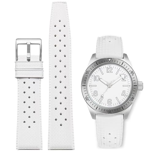 Nizonlaie Fluorkautschuk Uhrenarmband Schnellverschluss Tropischer Stil Weiche Sport FKM Kautschuk Armband 18mm 20mm 22mm Universal FKM Gummi Uhrenarmbänder Ersatzarmband Herren Damen von Nizonlaie