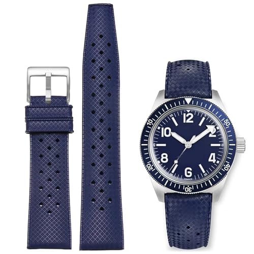 Nizonlaie Fluorkautschuk Uhrenarmband Schnellverschluss Tropischer Stil Weiche Sport FKM Kautschuk Armband 18mm 20mm 22mm Universal FKM Gummi Uhrenarmbänder Ersatzarmband Herren Damen von Nizonlaie