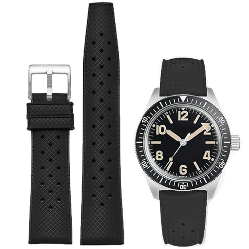 Nizonlaie Fluorkautschuk Uhrenarmband Schnellverschluss Tropischer Stil Weiche Sport FKM Kautschuk Armband 18mm 20mm 22mm Universal FKM Gummi Uhrenarmbänder Ersatzarmband Herren Damen von Nizonlaie