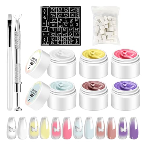 Njidher Nagelgel – Kunstset mit Kleber für Nagellack | Set zum Formen von Festen, natürlich, für Reisen, Zuhause, Salon, Familie, Frauen, Anfänger Njidher Nagelgel – Kunstset mit Kleber für Nagellack | Set zum Formen von Festen, natürlich, für Reisen, Zuhause, Salon, Familie, Frauen, Anfänger von Njidher