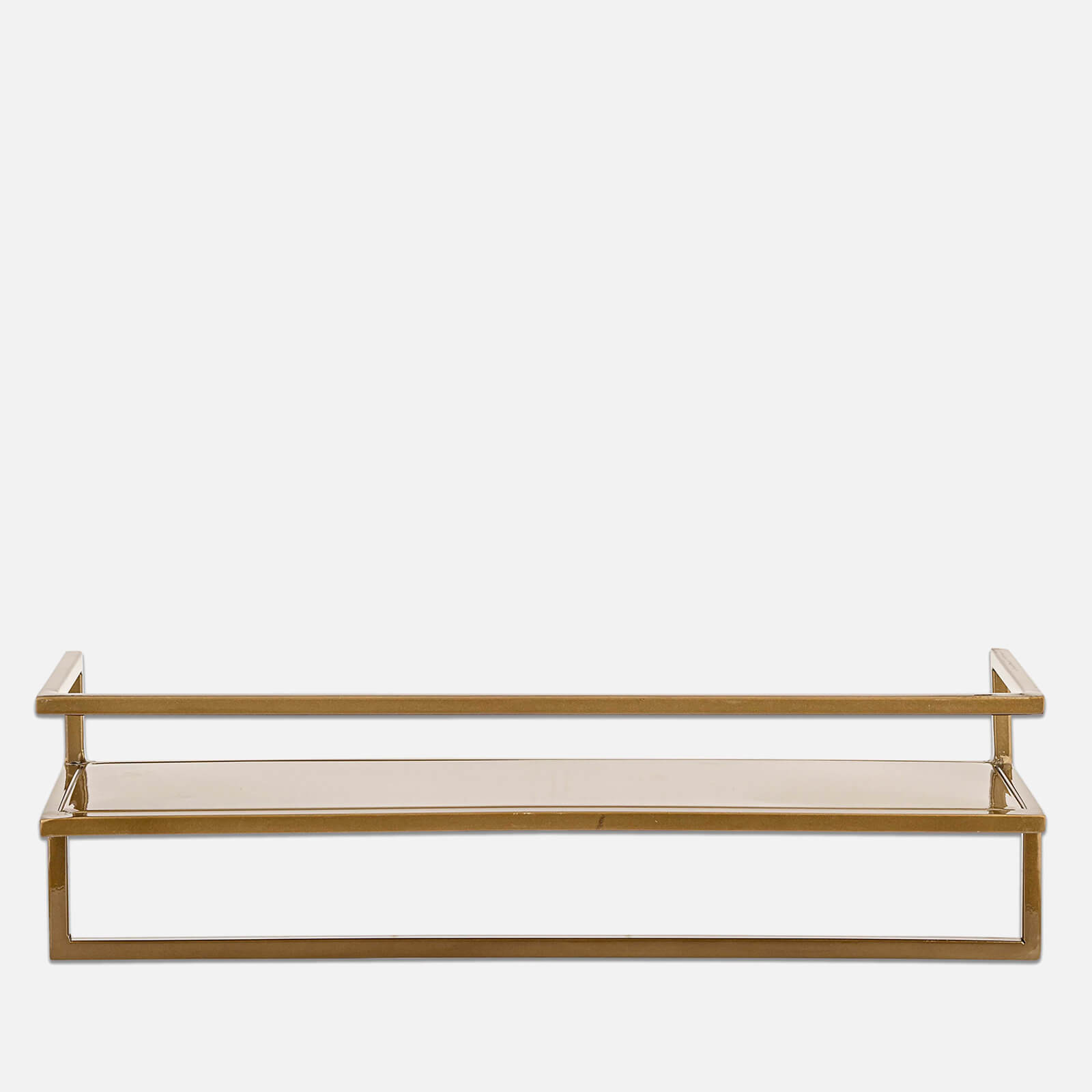 Nkuku Mahi Wall Shelf With Towel Rail - Brass von Nkuku