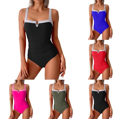 Damen Badeanzug Einteilige Bauchweg Bademode Swimsuit One Piece Push Up von Nlaayong
