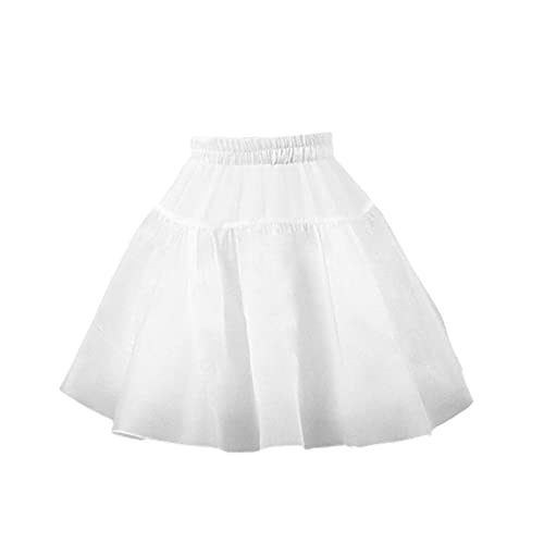 Mädchen Petticoat Unterrock Knielang Krinoline Reifrock Tutu Rock A-Linie Kinder Underskirt für Rockabilly Kleid Prinzessinkleid von Nlaayong