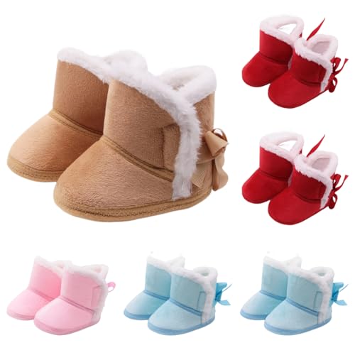 Nlaayong Baby Winterschuhe Wärme Babyschuhe Winter Anti-Rutsch Verstellbare Neugeborene Schneeschuhe Lauflernschuhe Gefütterte Thermo Fleece Krabbelschuhe Hausschuhe Winterstiefel von Nlaayong