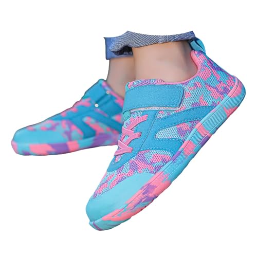 Nlaayong Barfussschuhe Kinder Breite Barfuss Schuhe Atmungsaktiv Leicht Laufschuhe Junge Mädchen Weich rutschfest Trekkingschuhe Sneaker Kinderschuhe mit Klettverschluss von Nlaayong