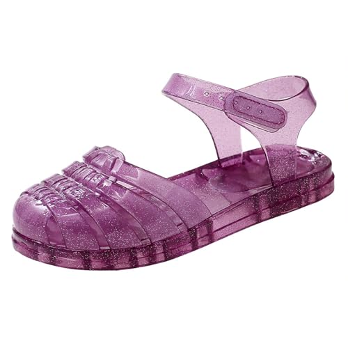 Mädchen Glitter Jelly Sandalen Schmetterling Hollow Out Walking Schuhe Strand Flats Großkinder von Nlaayong