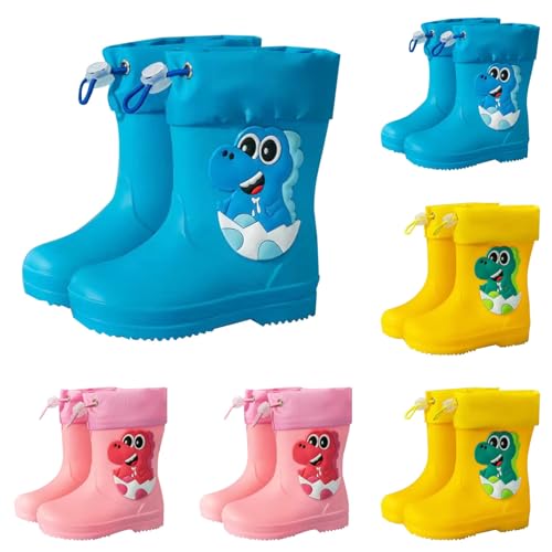 Nlaayong Regenstiefel kinder Jungen Mädchen Wasserdicht Gummistiefel Regen Stiefel Leicht Rutschfeste Sohle Rain Boots Regenschuhe Outdoor Bequeme Cartoon Kinderstiefel von Nlaayong