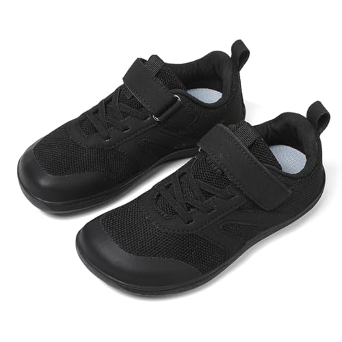 Nlaayong Unisex Kinder Minimalistische mit Klettverschluss Laufschuhe für Fitness Traillauf Freizeit Atmungsaktiv Leicht rutschfest Sneaker Komfortable von Nlaayong