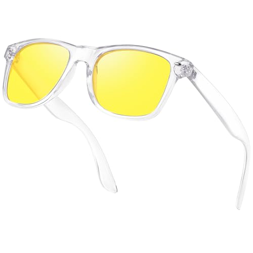 Nlieanuc Nachtsichtbrille zum Autofahren Polarisierte Sonnenbrille Gelbe Gläser Nachtbrille Herren Damen Autofahrer Nachtfahrbrille filtert Licht Night Vision Goggles von Nlieanuc