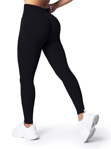 Nlieanuc Seamless Sport Leggings Damen - Booty Scrunch Gym Sporthose Mittelhohe Po Push Up Shape Leggins von Nlieanuc