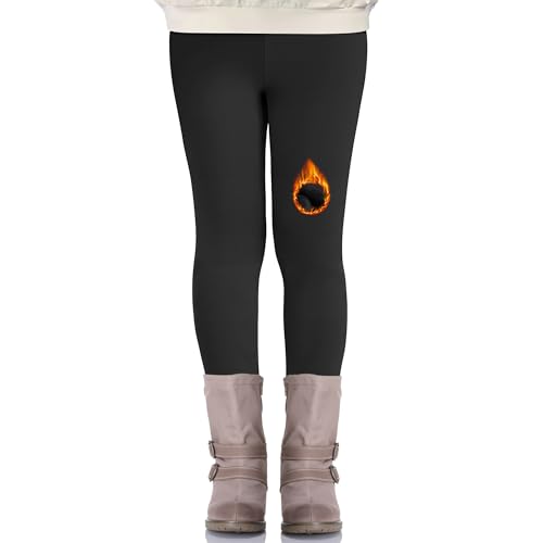 Nlieanuc Thermoleggings Mädchen High Waist - Gefütterte Thermo Leggings Kinder Blickdicht Winter Sportleggings Lang Elastisch Thermohose Mädchen von Nlieanuc