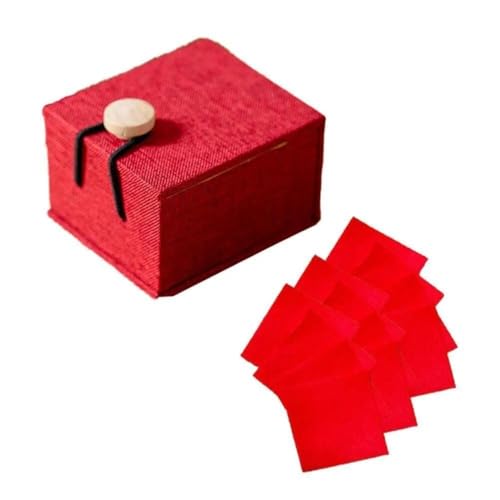 12 Stück rotes antikes chinesisches Lippenstift-Papier, Make-up, Rouge-Papier, roter Lipgloss, Punkt-Lippenstift mit Box, Kosmetik-Werkzeug für Schönheit, Körperpflege, Lipglosse von Nlinlin