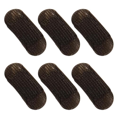 Haargummis für Volumen, Haarclips, flauschiges Kissen, für Damen, Mädchen, Clips und Haarspangen, Braun, 6 Stück Haargummis für Volumen, Haarclips, flauschiges Kissen, für Damen, Mädchen, Clips und Haarspangen, Braun, 6 Stück von Nlinlin