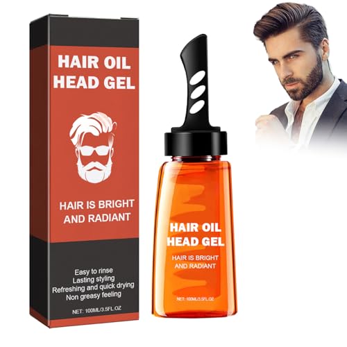 Fluffy Volumizing Haarstyling-Gel für Männer,2-in-1-Haarwachsgel mit Kamm,Haarstyling Gel Kamm Männer,Haarwachs-Kamm for Herren,Friseursalon,Haarstylingcreme Für Deinen Perfekten Look von Nmbol