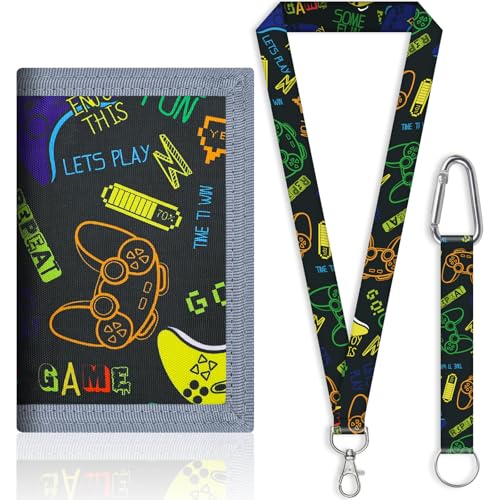 Nnicorns Brustbeutel Kinder-Mini Portmonee Kinder mit Schlüsselanhänger & Lanyard, Dreifach Gefaltete Geldbeutel Jungen für Schule, Reisen & Freizeit von Nnicorns