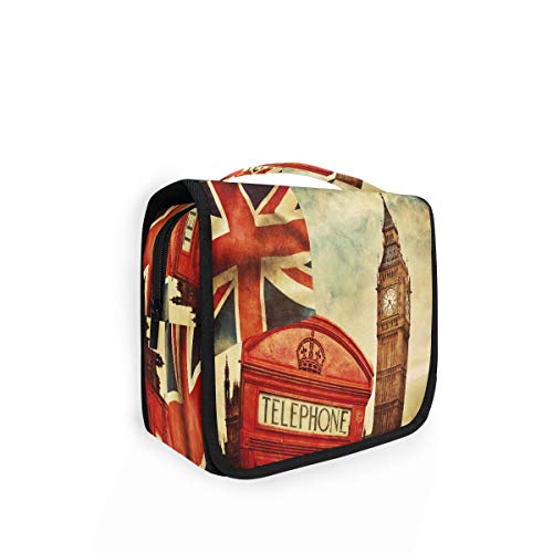 RXYY Hängend Kulturtasche London Big Ben Union Jack ausklappbar Bad Turnhalle Kulturbeutel Veranstalter tragbar kosmetisch Waschtasche für Frauen Mädchen von HMZXZ