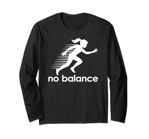 No Balance - Lustiger Sneaker mit Wortspielgrafik, fallendes Mädchen Langarmshirt von No Balance Funny Sneaker Pun Graphic Girl Falling