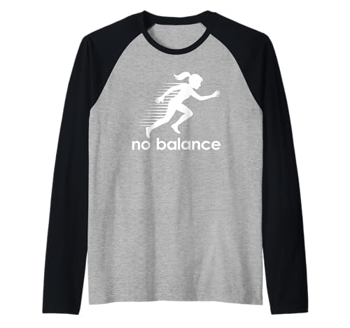 No Balance - Lustiger Sneaker mit Wortspielgrafik, fallendes Mädchen Raglan von No Balance Funny Sneaker Pun Graphic Girl Falling