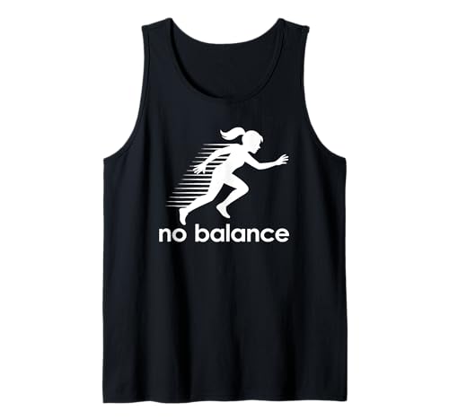 No Balance - Lustiger Sneaker mit Wortspielgrafik, fallendes Mädchen Tank Top von No Balance Funny Sneaker Pun Graphic Girl Falling