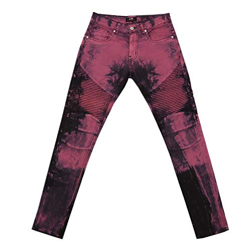 No Brands Required - Biker Jeans - Frauenhose schwarz/pink im Slim-Fit-Style, Größe: L von No Brands Required