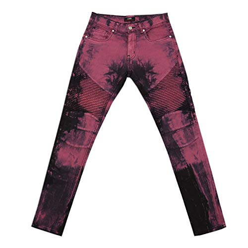 No Brands Required - Biker Jeans - Frauenhose schwarz/pink im Slim-Fit-Style, Größe: M von No Brands Required