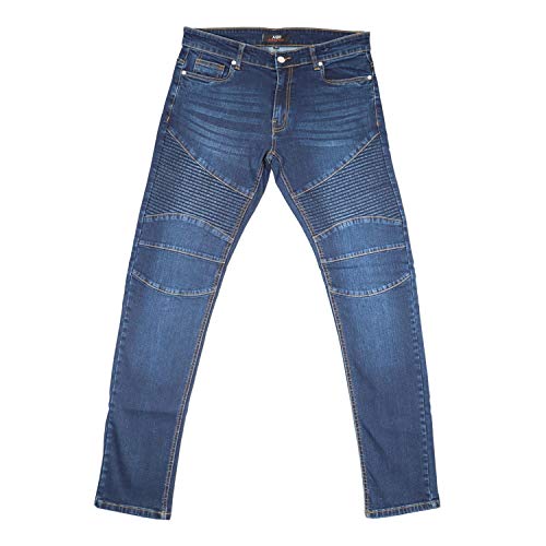 No Brands Required - Biker Jeans - Hose Blau im Straight-Fit-Style, Größe: 30 von No Brands Required