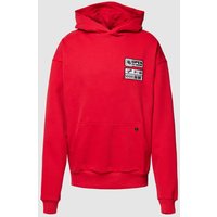 No Bystanders Hoodie mit Motiv-Patches Modell '24 HOURS' in Rot, Größe M von No Bystanders