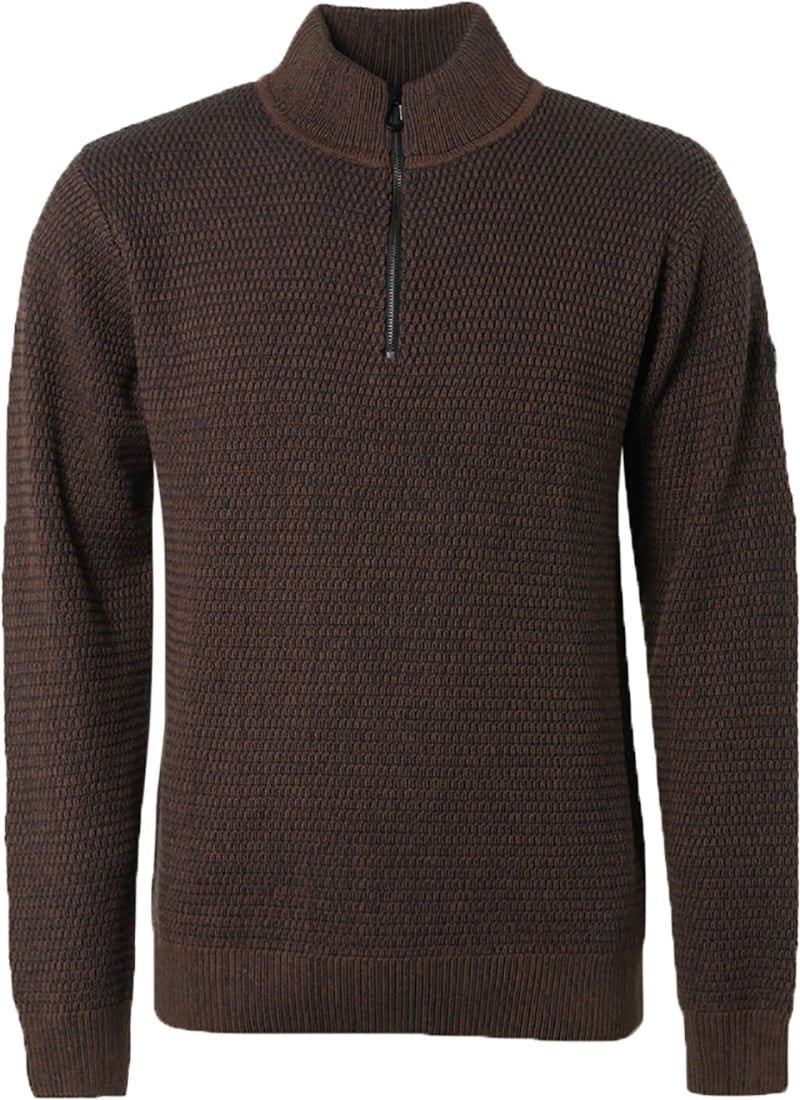 No Excess Halfzip Pullover Braun - Größe 3XL von No Excess