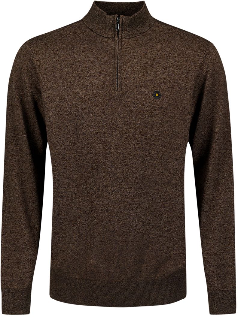 No Excess Halfzip Pullover Taupe Melange - Größe L von No Excess