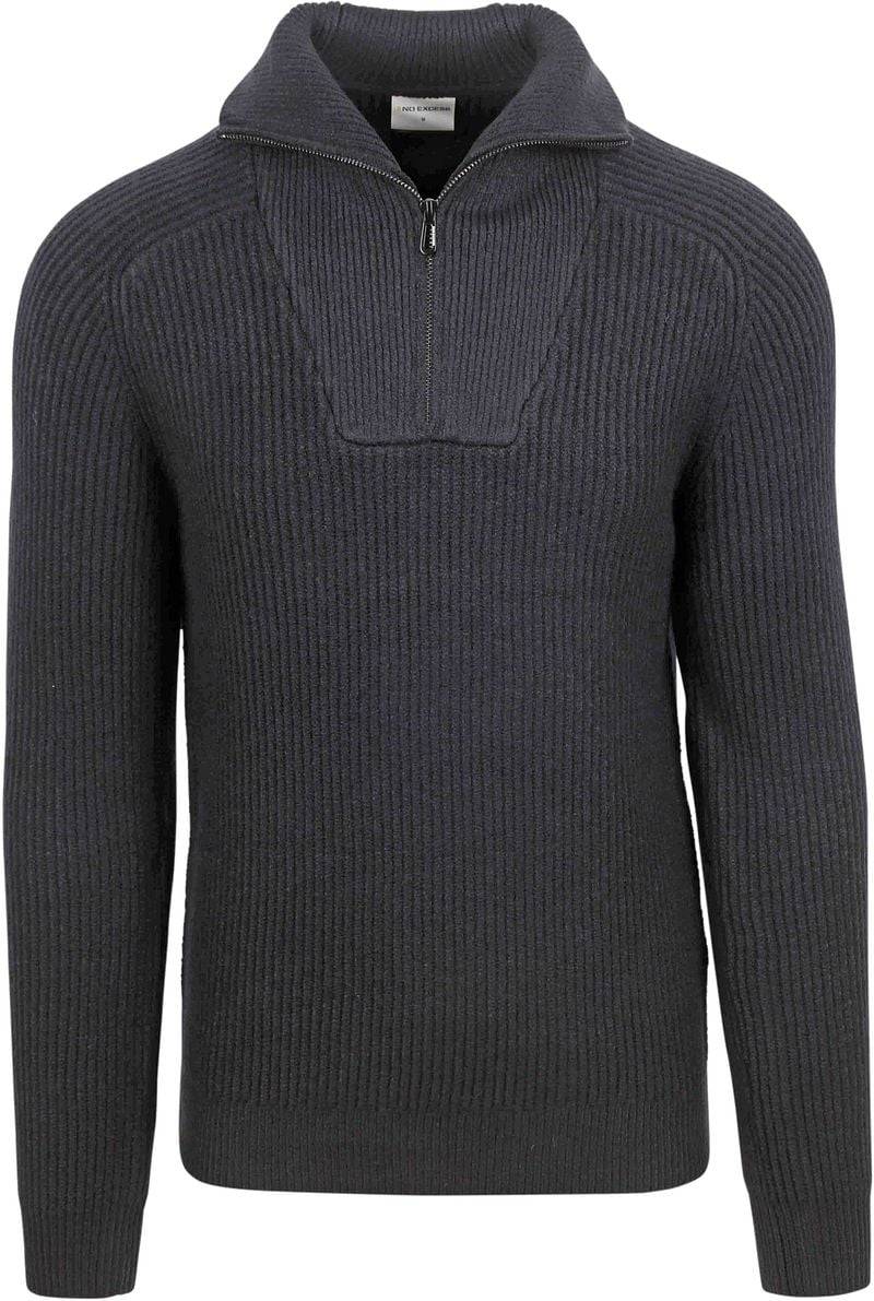 No Excess Halfzip Pullover Two Coloured Melange Schwarz - Größe XXL von No Excess