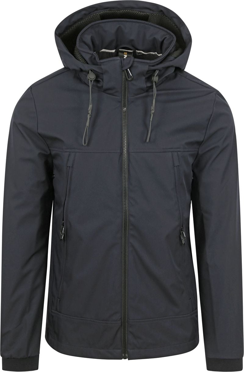 No Excess Jacke Halblang mit Kapuze Navy - Größe XXL von No Excess