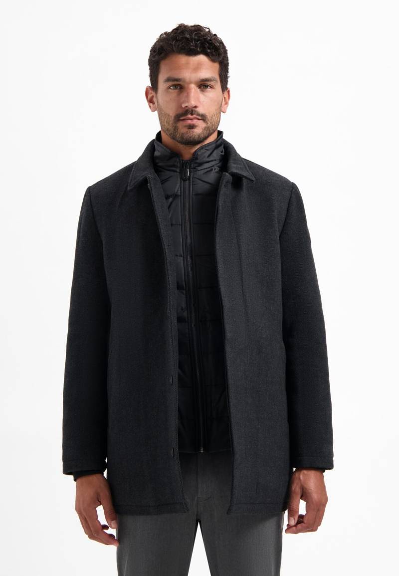 No Excess - Jacket Mid Long Fit Detachable Front With Wool antra melange - Gr. - M von No Excess
