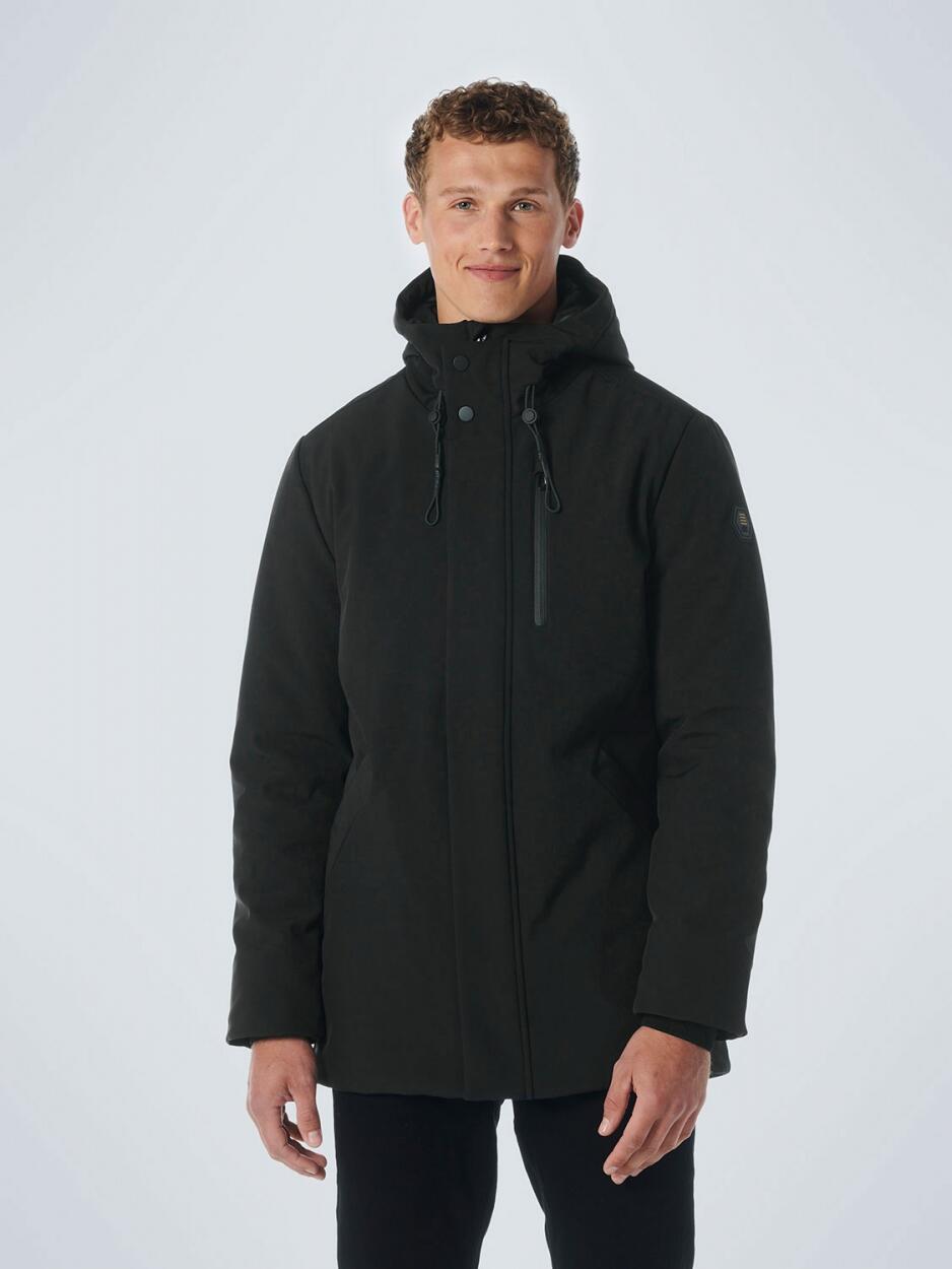 No Excess - Jacket Mid Long Fit Hooded Softshell Stretch black - Gr. - XL von No Excess