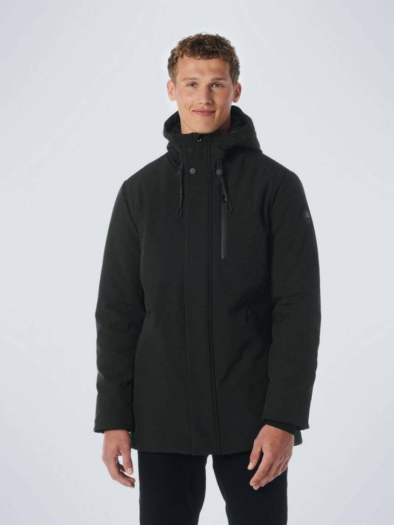 No Excess - Jacket Mid Long Fit Hooded Softshell Stretch black - Gr. - XL von No Excess