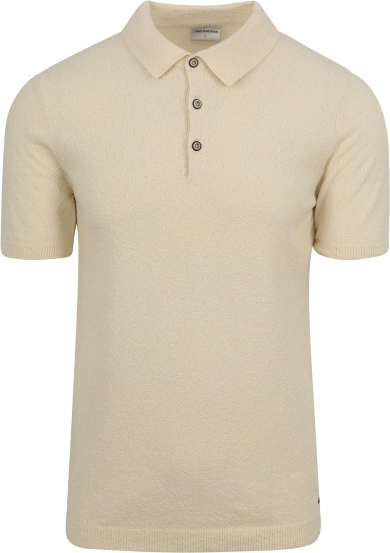 No Excess Knitted Poloshirt Struktur Ecru  - Größe 3XL von No Excess