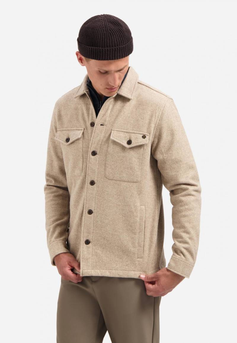 No Excess - Overshirt Button Closure Melange khaki - Gr. - L von No Excess