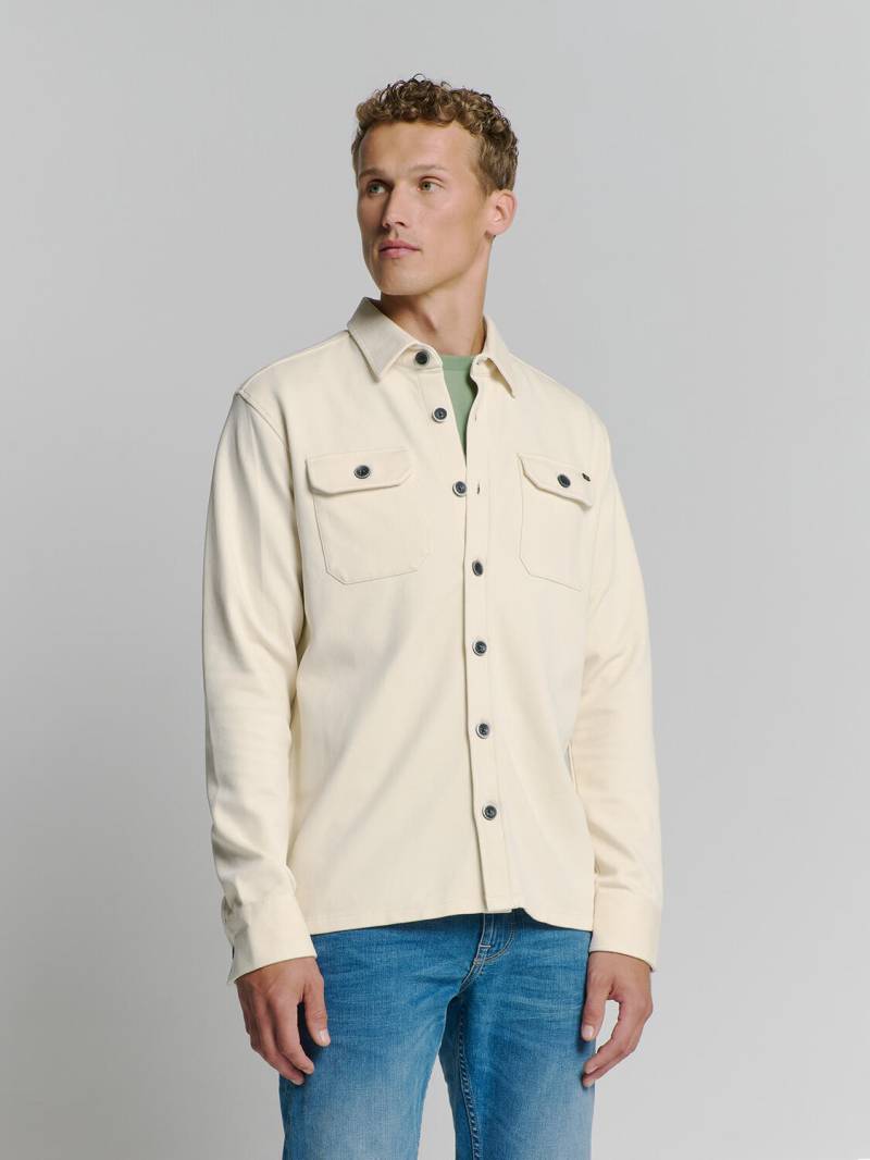 No Excess - Overshirt Button Closure Sweat chalk - Gr. - M von No Excess