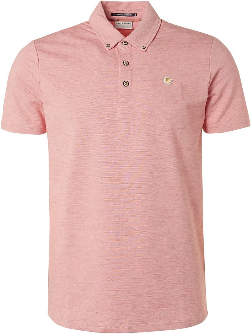 No Excess Pique Polo Shirt Melange Pinke - Größe XL von No Excess