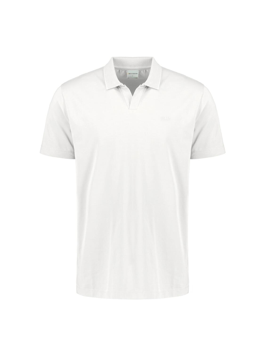 No Excess - Polo V Solid Stretch white - Gr. - XXL von No Excess